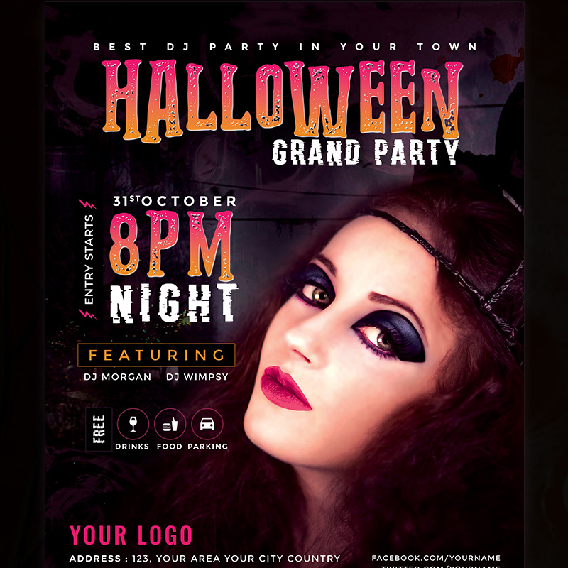 Halloween Grand Party Flyer Corporate Identity Template
